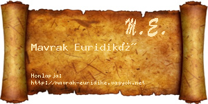 Mavrak Euridiké névjegykártya